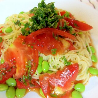 枝豆とトマトの和風パスタ